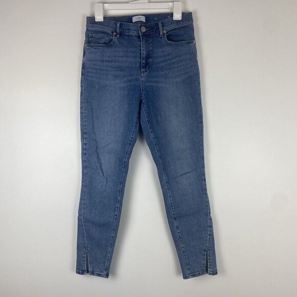 Loft Outlet Women's High Rise Skinny Ankle Jeans Size 6 Light Wash Denim - Picture 1 of 10